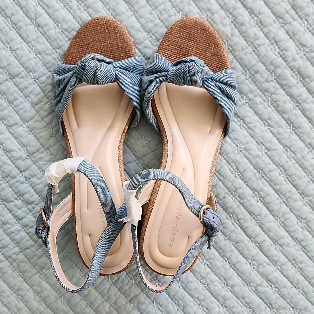 NEW Easy Spirit Denim Sandals 8.5 - Picture 3 of 8